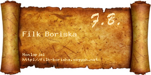 Filk Boriska névjegykártya